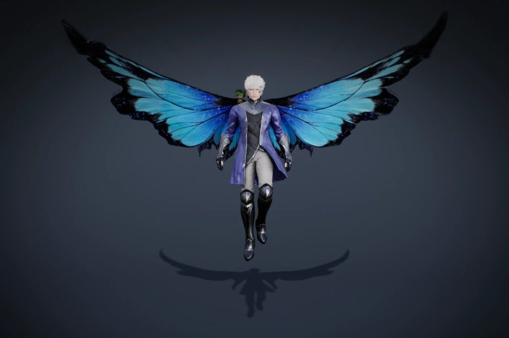Alas de mariposa azul