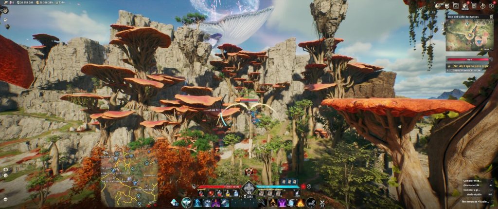 Volando sobre los árboles seta del Valle de Kantas