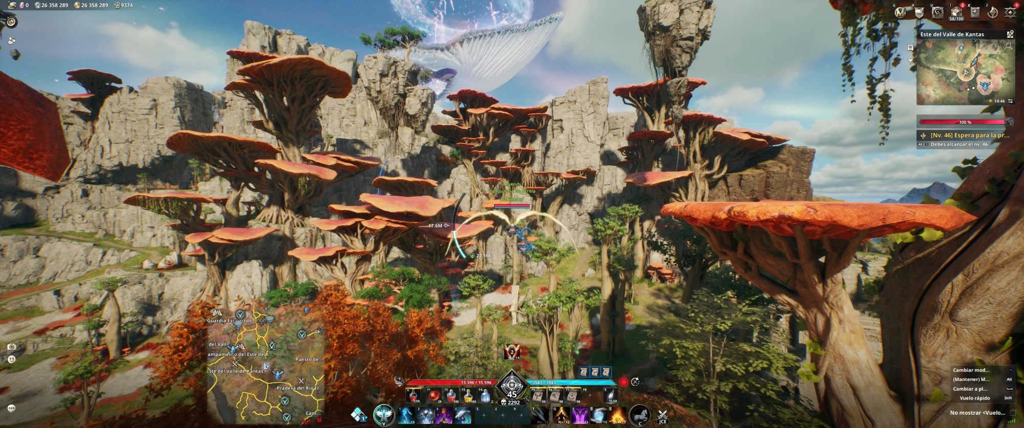 Volando sobre los árboles seta del Valle de Kantas